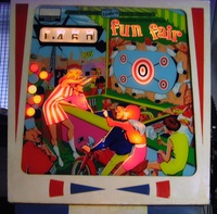 Image # 43593: Fun Fair Unmarked Extra Ball Lights 
(The five lighted balloons on the left each represent an earned extra ball.)