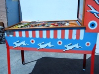 Image # 49369: Fun-Fair Cabinet - Right 
(The lockdown bar shown here is not original to this game and was subsequently removed. Serial number 2161.)