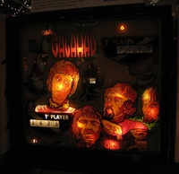 Image # 46726: Galahad Illuminated Backglass 
(Serial number 1053.)
