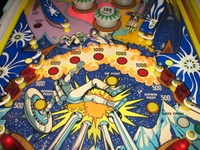 Image # 59715: Galaxy Ball-walking Magnet 
(The ball is moved left to right in an arc determined by a magnet under the playfield. The ball is shown here mid-point in its arc of travel. Serial number 0223.)