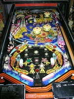 Image # 32978: Galaxy Playfield 
(The design on the spinning target does not match the one shown on the manufacturer flyer.)