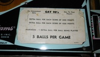 Image # 53300: Gay 90's Score Card - Extra Ball Mode