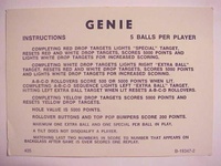 Image # 26318: Genie Instruction Card